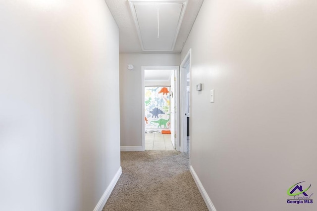 112 Verandah Ct, Bonaire, GA 31005 - hall with attic access and carpet floors