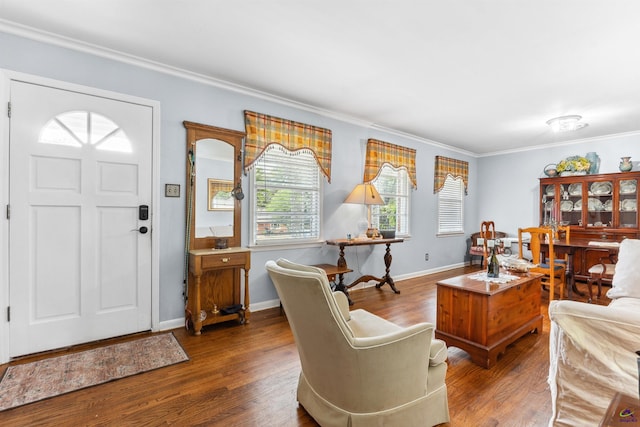 113 Chestnut Rd, Warner Robins, GA 31088 - living room with wood finished floors and crown molding