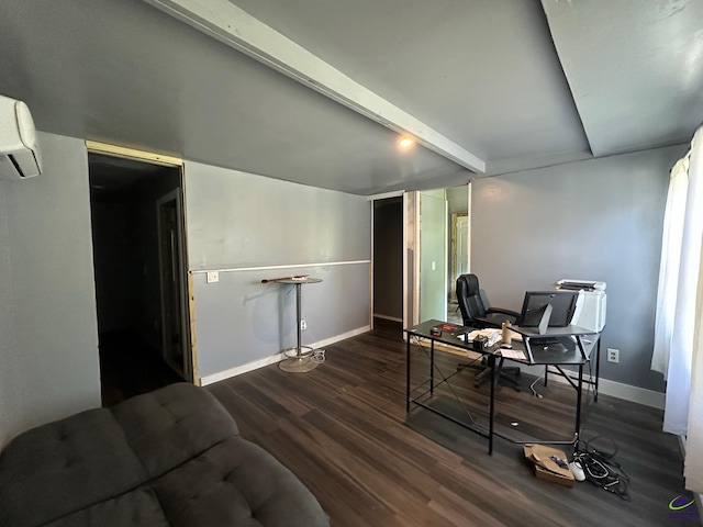 2017 Lowe St, Macon, GA 31204 - office with wood finished floors and a wall mounted air conditioner