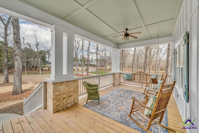 117 Pine Bough Trl, Perry, GA 31609 - sunroom with ceiling fan and healthy amount of natural light