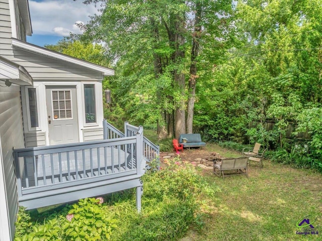 574 Shadow Moss Dr, Macon, GA 31204 - view of yard with a wooden deck