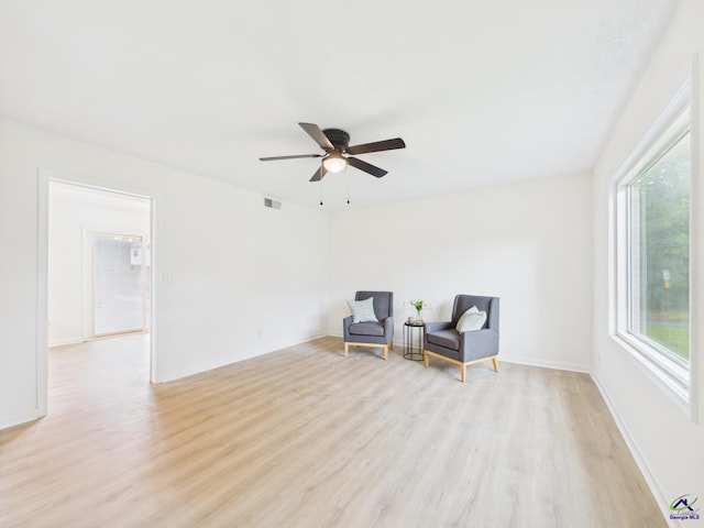 752 S Forest Lake Dr, Macon, GA 31210 - sitting room with light wood-type flooring and a ceiling fan