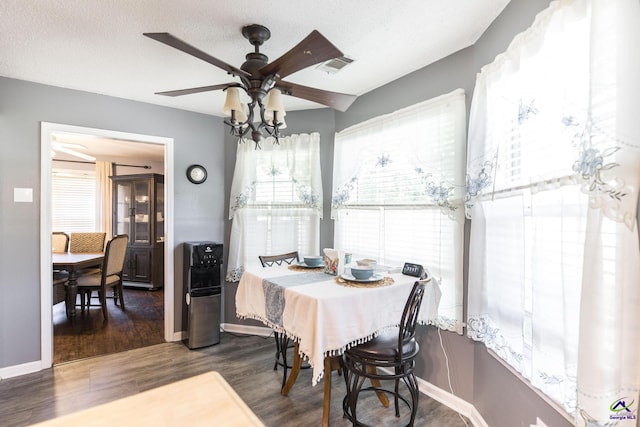 3560 S Lawrence Dr, Macon, GA 31216 - dining area with plenty of natural light, dark wood-style floors, and ceiling fan