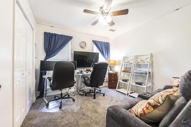 3560 S Lawrence Dr, Macon, GA 31216 - carpeted office space with ceiling fan