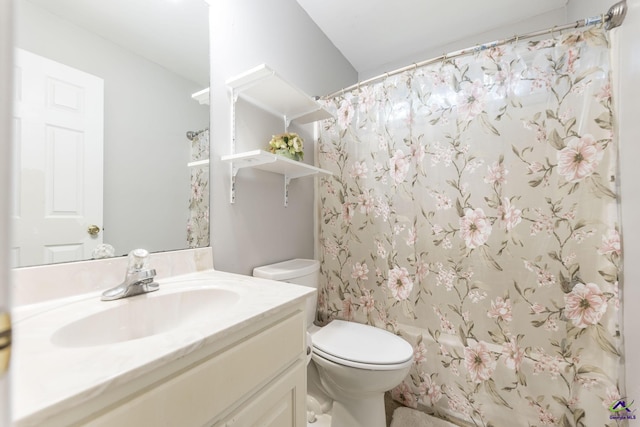 3560 S Lawrence Dr, Macon, GA 31216 - bathroom with vanity and a shower with curtain