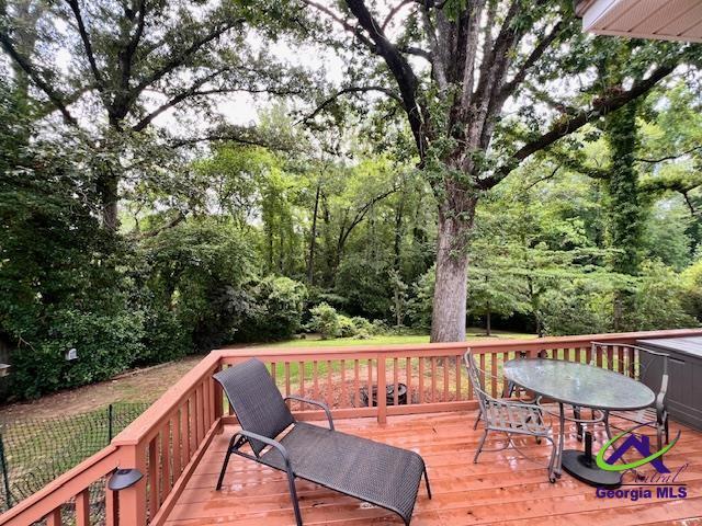 234 Briarcliff Rd, Warner Robins, GA 31088 - wooden deck with outdoor dining space