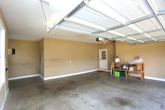 217 Wilsons Creek Bnd, Bonaire, GA 31005 - garage featuring a garage door opener and a workshop area