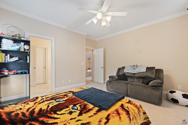 513 Litchfield, Macon, GA 31220 - bedroom with crown molding and ceiling fan