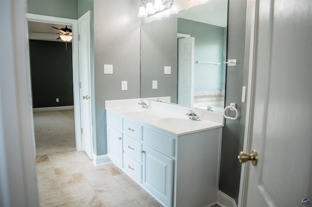 121 Spring Chase Cir, Kathleen, GA 31047 - bathroom with double vanity and ceiling fan