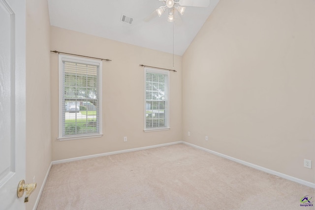 112 Finegand Pl, Warner Robins, GA 31088 - carpeted spare room with a ceiling fan, plenty of natural light, and vaulted ceiling