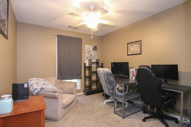 306 Bryson Way, Warner Robins, GA 31088 - office featuring a ceiling fan and light carpet