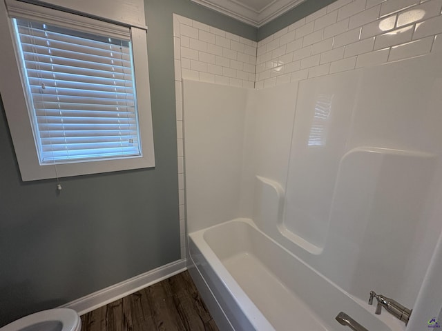 300 Stacy Ln, Warner Robins, GA 31088 - full bath with wood finished floors, crown molding, bathtub / shower combination, and healthy amount of natural light