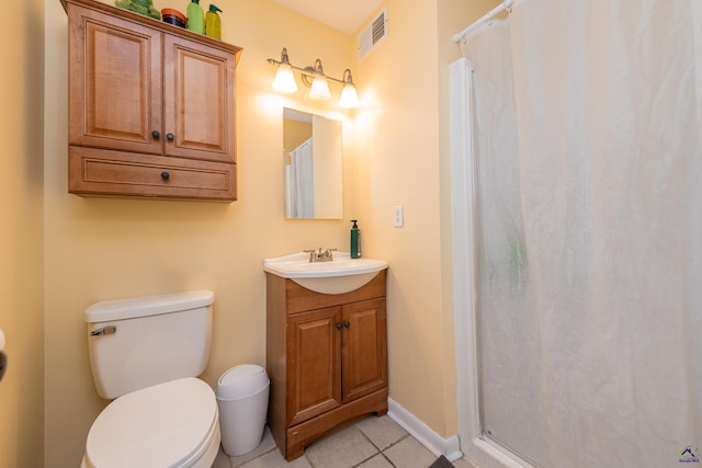 113 Stoneridge Dr, Warner Robins, GA 31088 - bathroom featuring vanity, tile patterned flooring, and a shower with shower curtain