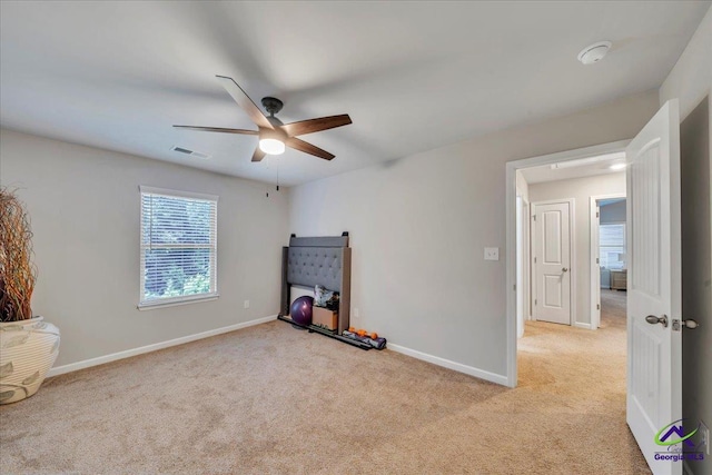 215TYNDALLWAY Tyndall Way, Perry, GA 31069 - unfurnished living room with light colored carpet and ceiling fan