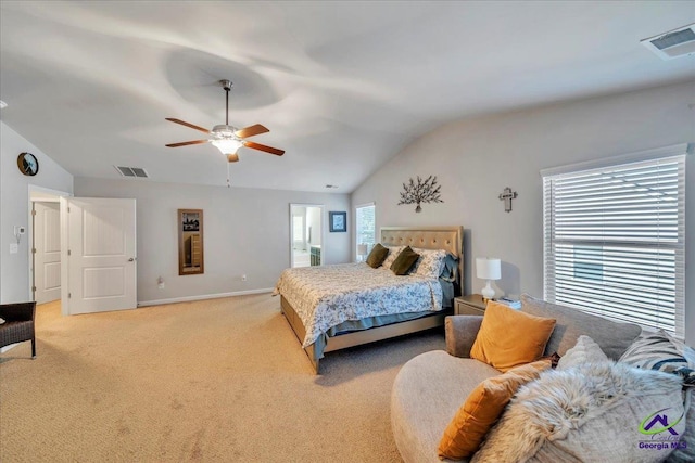 215TYNDALLWAY Tyndall Way, Perry, GA 31069 - bedroom featuring lofted ceiling, light carpet, and a ceiling fan