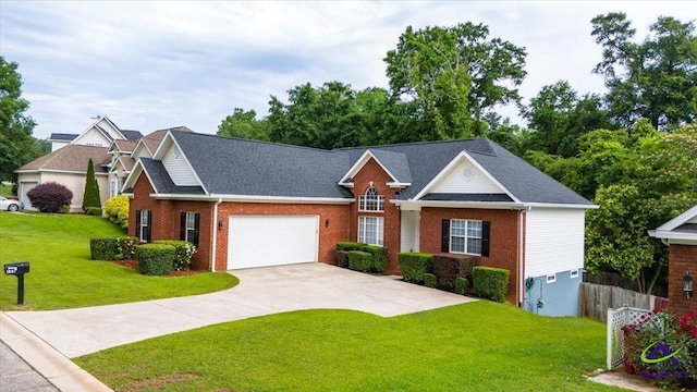 129 Sugarloaf Dr, Macon, GA 31204 - traditional-style house with a garage, brick siding, concrete driveway, and roof with shingles