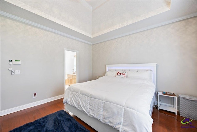 129 Sugarloaf Dr, Macon, GA 31204 - bedroom featuring hardwood / wood-style floors, ornamental molding, and connected bathroom