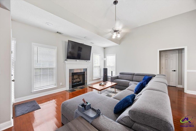129 Sugarloaf Dr, Macon, GA 31204 - living area featuring wood finished floors and a fireplace