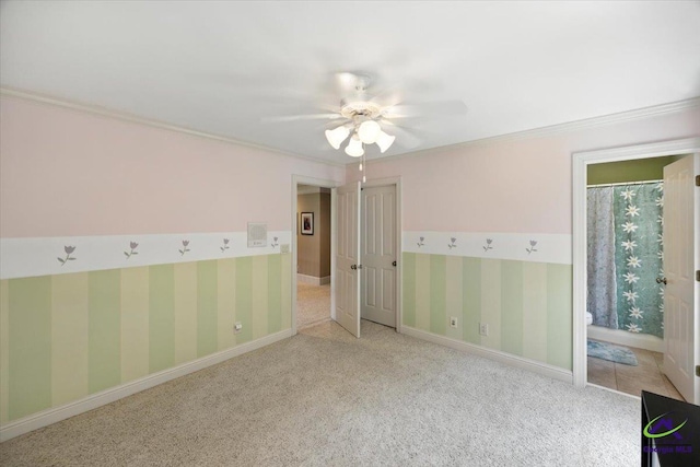 612 Remington Dr, Macon, GA 31210 - carpeted spare room featuring a ceiling fan and crown molding
