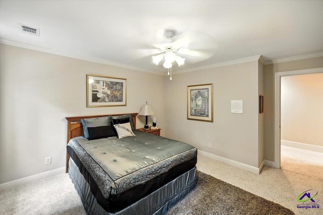 612 Remington Dr, Macon, GA 31210 - bedroom featuring ornamental molding, carpet, and ceiling fan