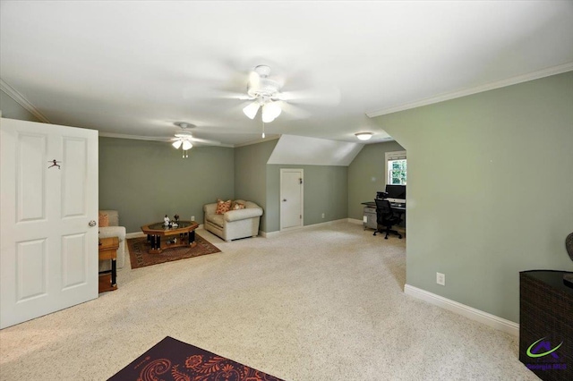 612 Remington Dr, Macon, GA 31210 - carpeted bedroom featuring an office area, ornamental molding, and ceiling fan