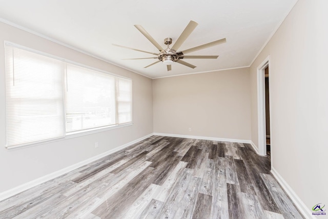 4354 Pio Nono Ave, Macon, GA 31206 - spare room with crown molding, wood finished floors, and a ceiling fan