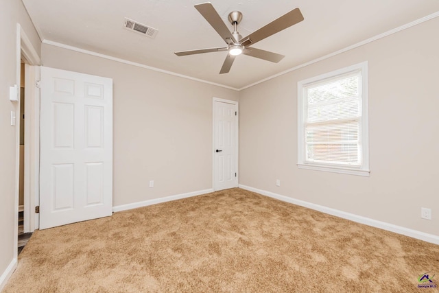 4354 Pio Nono Ave, Macon, GA 31206 - unfurnished bedroom with carpet flooring, ornamental molding, and ceiling fan