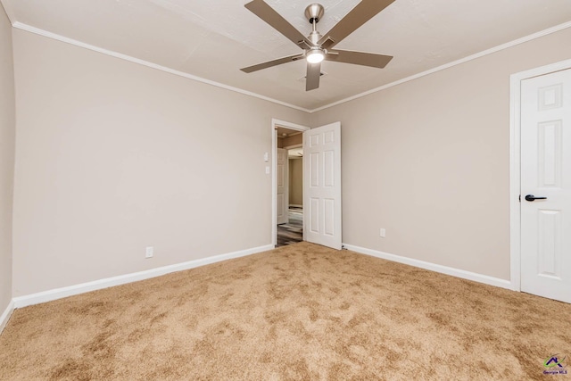 4354 Pio Nono Ave, Macon, GA 31206 - unfurnished bedroom with carpet flooring, crown molding, and ceiling fan