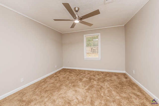 4354 Pio Nono Ave, Macon, GA 31206 - carpeted empty room featuring a ceiling fan, a textured ceiling, and ornamental molding