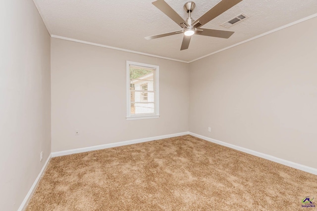 4354 Pio Nono Ave, Macon, GA 31206 - carpeted empty room featuring a textured ceiling, ceiling fan, and crown molding