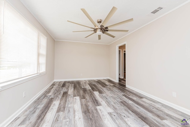 4354 Pio Nono Ave, Macon, GA 31206 - spare room with a ceiling fan, wood finished floors, and ornamental molding