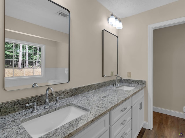 434 Barnes Rd, Jackson, GA 30233 - full bathroom featuring double vanity and wood finished floors