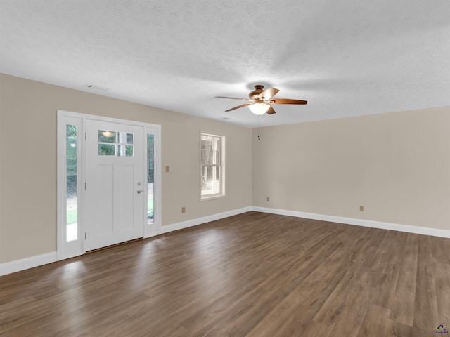 434 Barnes Rd, Jackson, GA 30233 - foyer entrance with a ceiling fan, dark wood-style flooring, and a textured ceiling