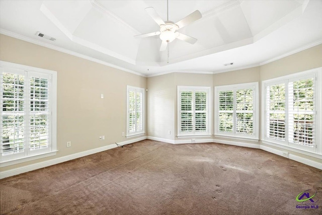 208 W Troon, Macon, GA 31210 - carpeted empty room with a tray ceiling and a ceiling fan