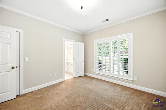 208 W Troon, Macon, GA 31210 - unfurnished bedroom with carpet flooring, ornamental molding, and ensuite bathroom