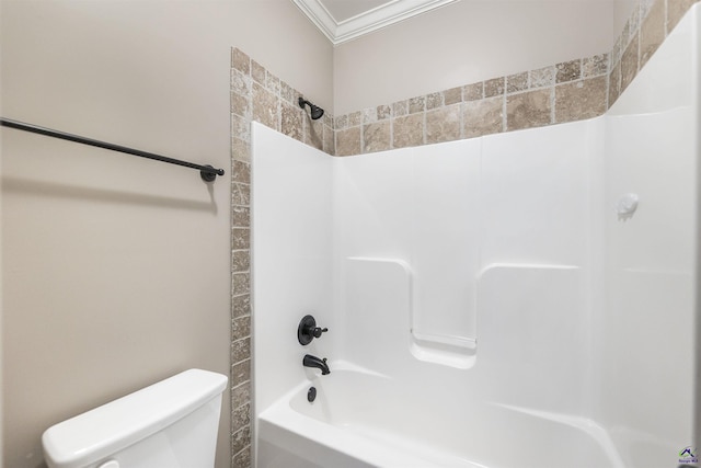 301 Vinings Place Dr, Warner Robins, GA 31088 - bathroom with shower / bathtub combination and crown molding