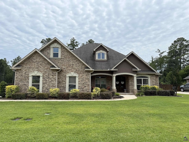 240 Woodlands Blvd, Kathleen, GA 31047 - view of front facade with brick siding, a front lawn, and a shingled roof