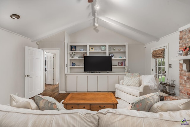 4871 Oxford Rd, Macon, GA 31210 - living area with wood finished floors, a ceiling fan, and ornamental molding