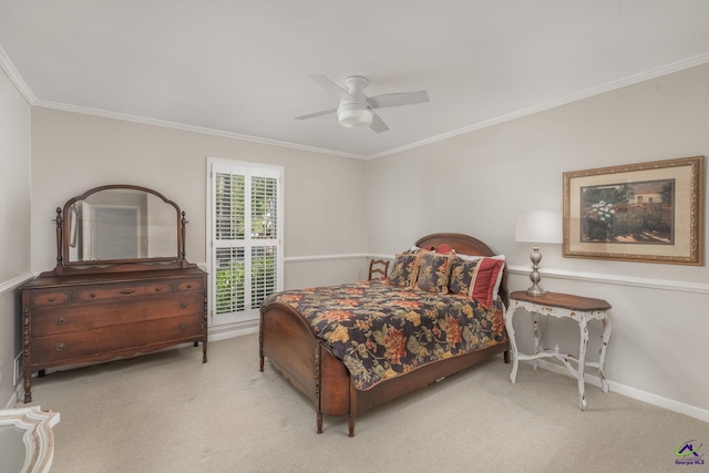 4871 Oxford Rd, Macon, GA 31210 - bedroom with carpet, crown molding, and a ceiling fan