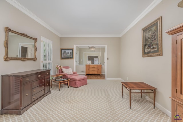 4871 Oxford Rd, Macon, GA 31210 - sitting room featuring ornamental molding and light colored carpet