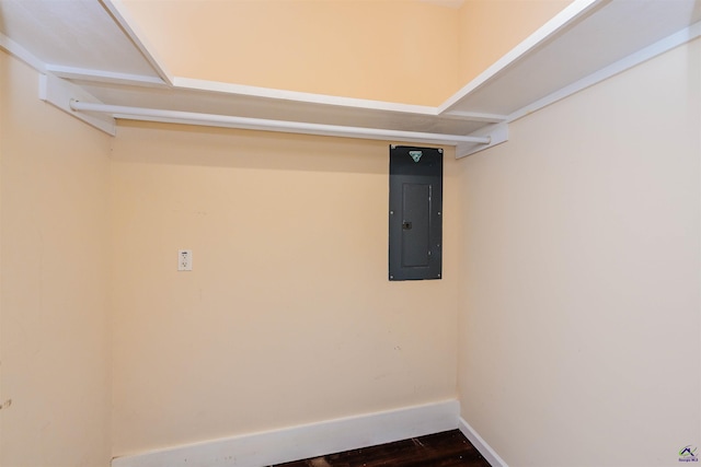 202 Stafford Beach Dr, Byron, GA 31008 - spacious closet featuring electric panel and dark wood finished floors
