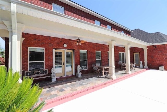 back of house featuring a patio area and ceiling fan