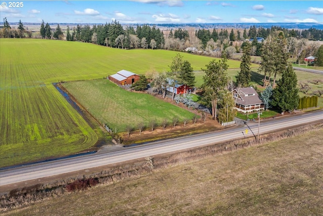 bird's eye view with a rural view