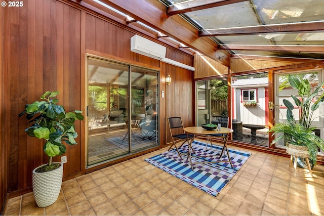 602 SE 130th Ct, Vancouver, WA 98683 - sunroom featuring a wall mounted AC and plenty of natural light