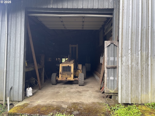 view of garage