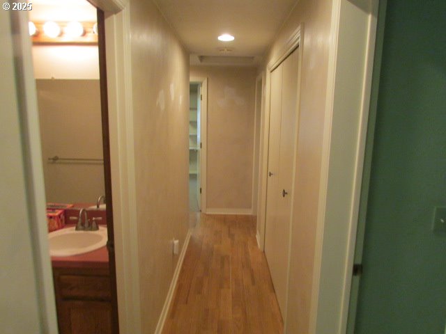 10285 S Rosewood Way, Molalla, OR 97038 - hall with wood finished floors and recessed lighting