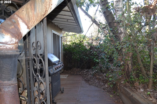 view of home's exterior with a deck