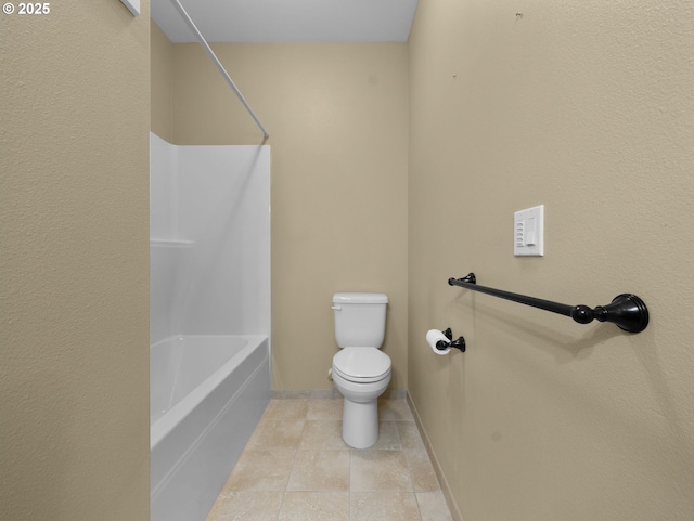 64911 E Mountain Meadow Ln, Rhododendron, OR 97049 - full bath featuring toilet, tile patterned flooring, shower / bathtub combination, and baseboards