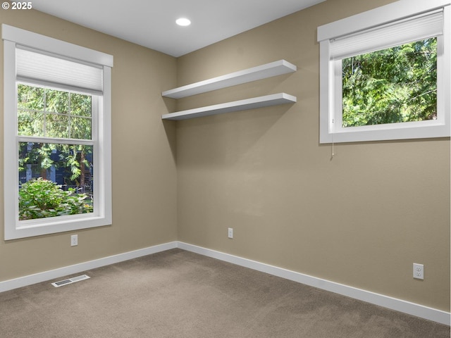 64911 E Mountain Meadow Ln, Rhododendron, OR 97049 - unfurnished room with baseboards, carpet, and recessed lighting