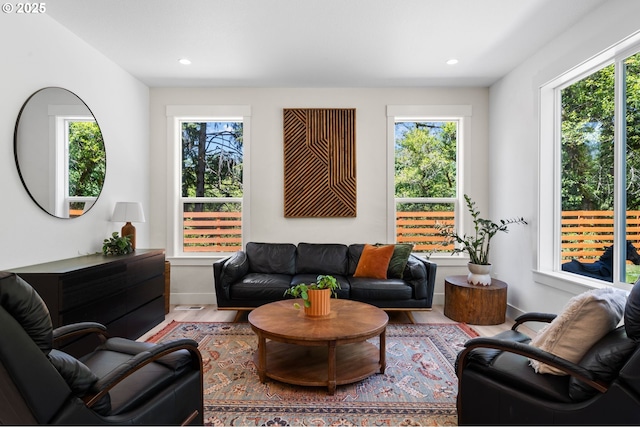 28009 NE Thompson Cir, Yacolt, WA 98675 - living room featuring wood finished floors and recessed lighting
